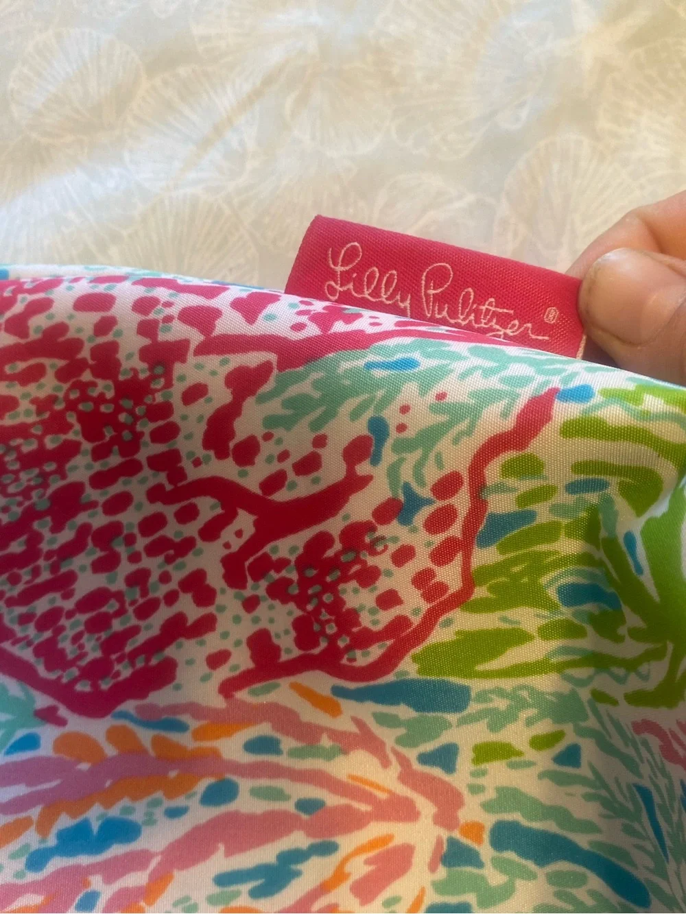Lilly Pulitzer Insulated Cooler Beach Tote Bag- Let’s Cha Cha Coral Reef Print